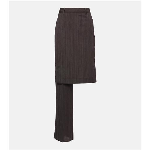 Bottega Veneta gonna pantalone asimmetrica in lana a righe