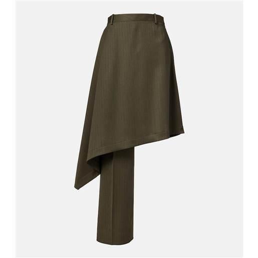 Bottega Veneta gonna midi asimmetrica in lana