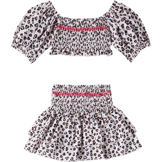Monnalisa top e gonna in cotone con stampa