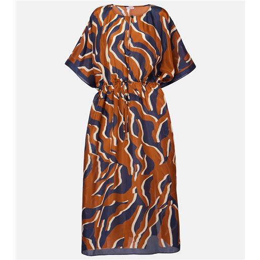 Eres caftano archipel in seta con stampa