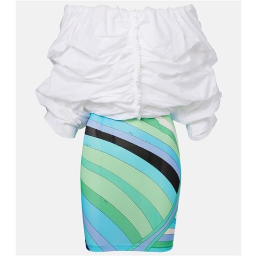 Pucci abito corto in cotone con ruches