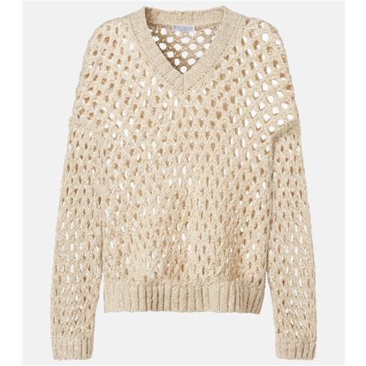 Brunello Cucinelli pullover in misto seta e lino