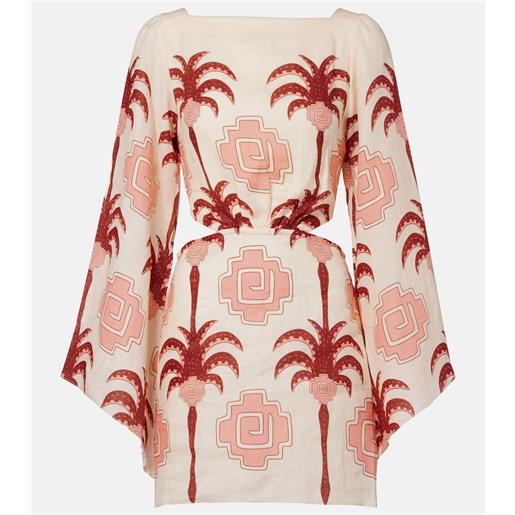 Johanna Ortiz abito corto in lino con cut-out