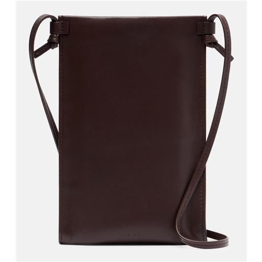 The Row bustina camie in pelle con tracolla