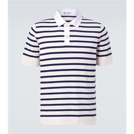 Brunello Cucinelli polo in cotone a righe