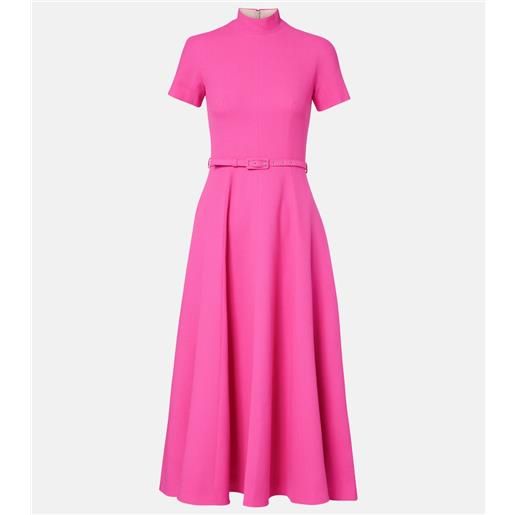 Emilia Wickstead abito midi camilla in lana con cintura