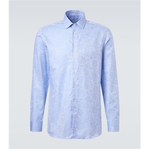 Etro camicia in jacquard di cotone con stampa floreale