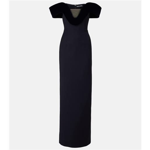 David Koma abito bustier in misto lana con scollo bardot