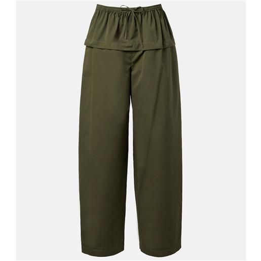 Alaia alaã¯a pantaloni tapered peplum in cotone