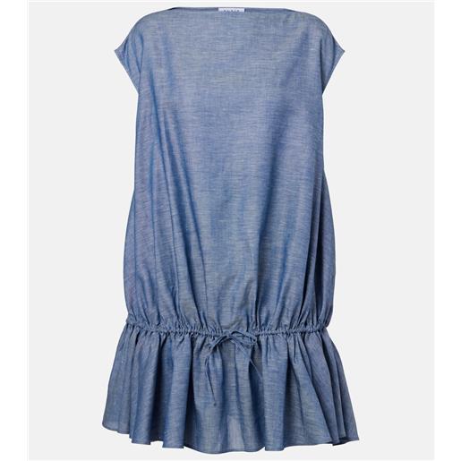 Alaia alaïa abito corto in cotone e lino