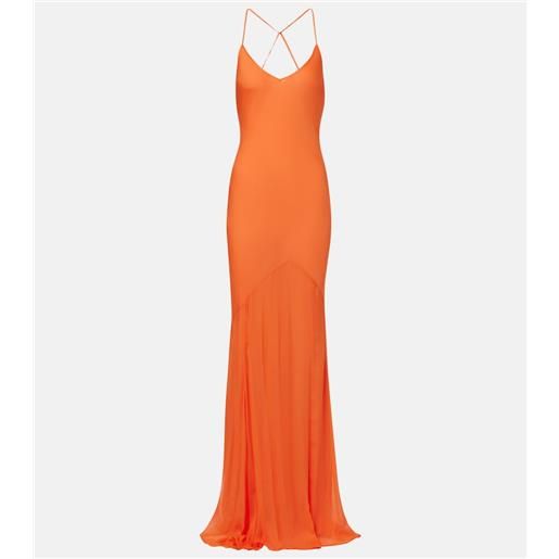 Alexandra Miro abito lungo gloria in chiffon di seta