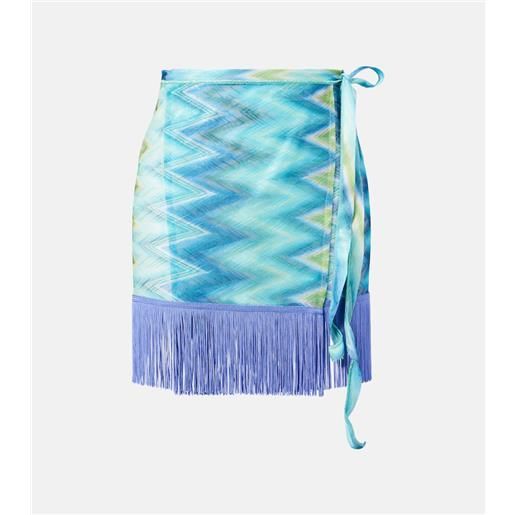 Missoni gonna a portafoglio a zig-zag con frange