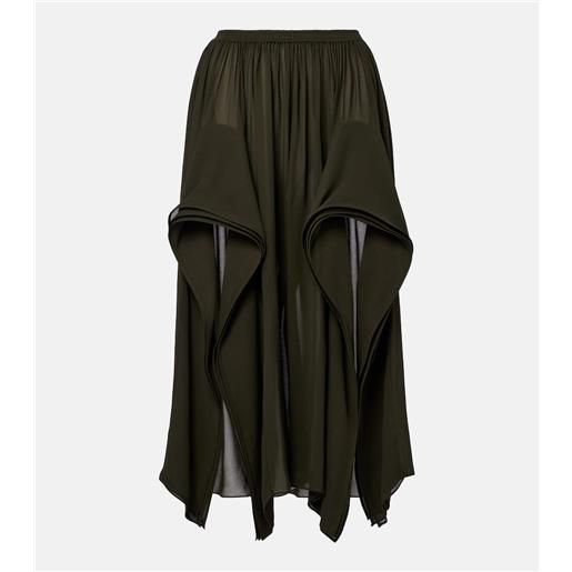 Alaia alaã¯a pantaloni a gamba larga in georgette con volant