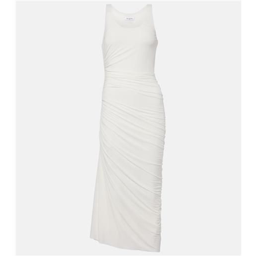 Alaia alaïa abito lungo asimmetrico in jersey