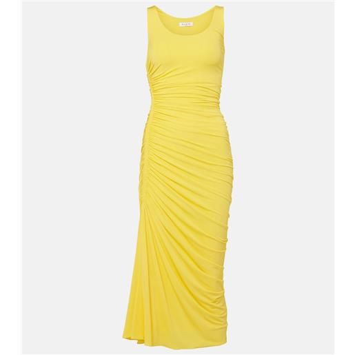 Alaia alaïa abito midi asimmetrico in jersey