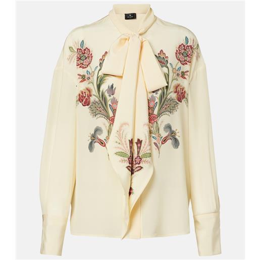 Etro blusa in seta con stampa floreale