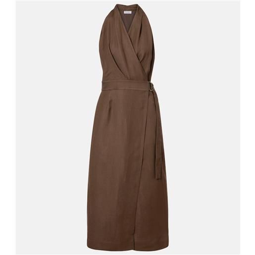 Brunello Cucinelli abito a portafoglio in twill