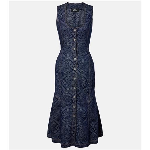 Etro abito midi di jeans con stampa