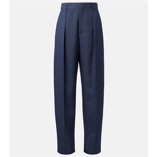 Bottega Veneta pantaloni regular in lana melange