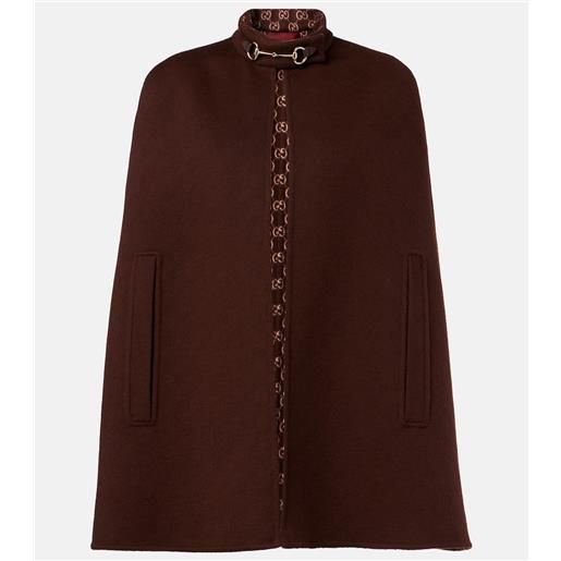 Gucci mantella horsebit in lana
