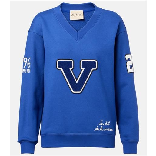 Valentino felpa in jersey di cotone con ricamo