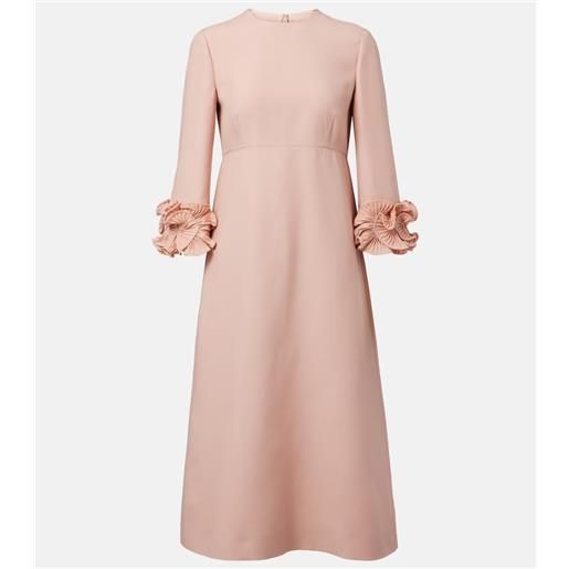 Valentino abito midi in crãªpe couture con volant