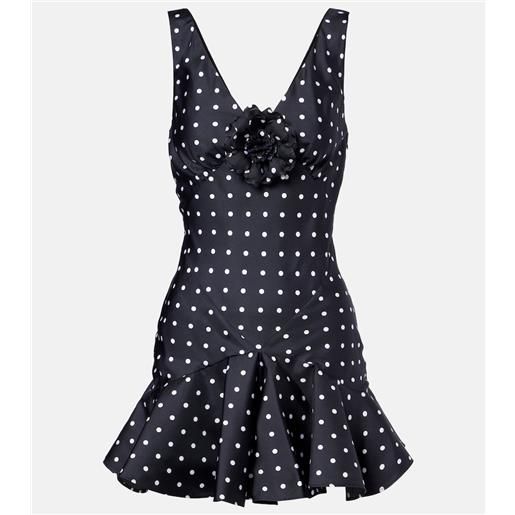 Rodarte abito corto in twill di seta a pois