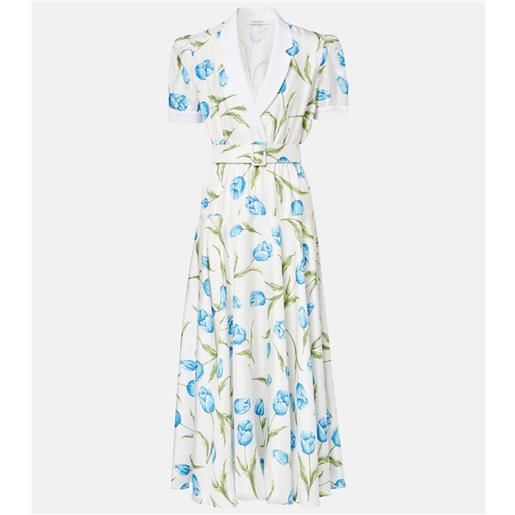 Rodarte abito midi in twill di seta con cintura