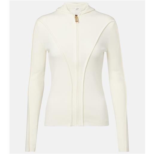Victoria Beckham felpa in jersey di misto lana con zip