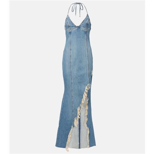 Blumarine abito lungo di jeans
