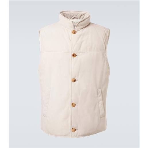 Brunello Cucinelli piumino senza maniche in suede