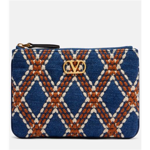 Valentino Garavani bustina quiltie 67 in denim