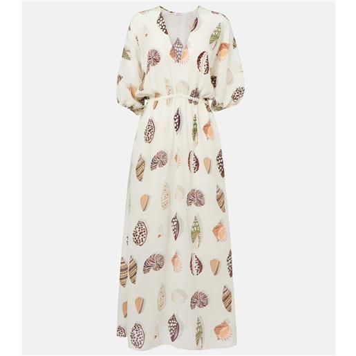 Eres abito lungo coffea in seta con stampa