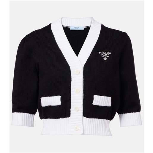 Prada cardigan cropped in cotone
