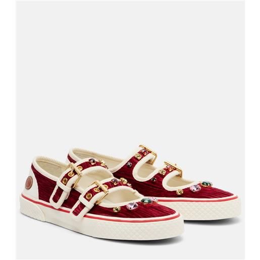 Valentino Garavani sneakers dollyboard in velluto con decorazioni