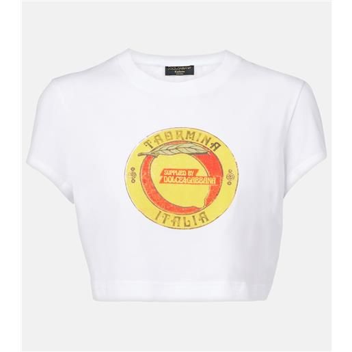 Dolce&Gabbana t-shirt cropped in cotone con stampa