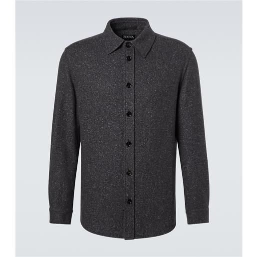 Zegna giacca camicia in cashmere e seta