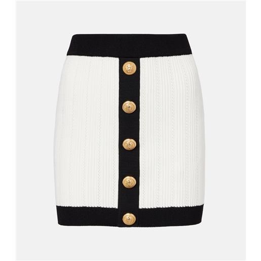 Balmain minigonna in maglia a coste
