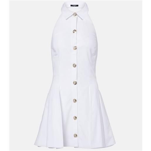 Balmain abito corto in popeline di cotone
