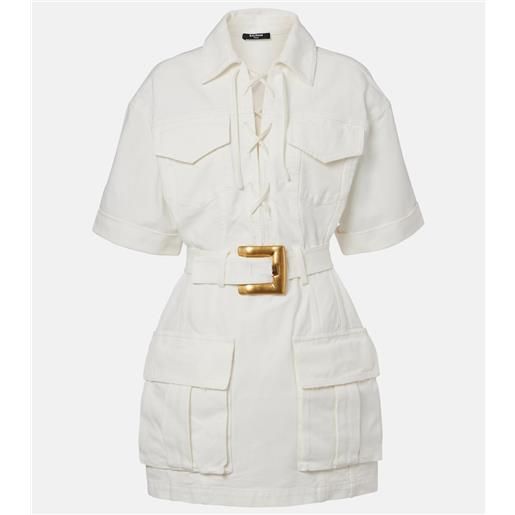 Balmain abito chemisier in canvas di cotone