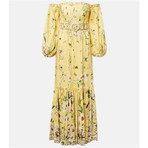 Camilla abito bustier daisy chains in lino e seta