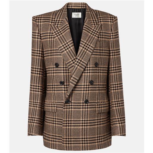 Saint Laurent blazer doppiopetto in seta e cashmere