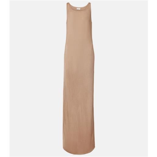 Saint Laurent abito lungo in maglia a coste
