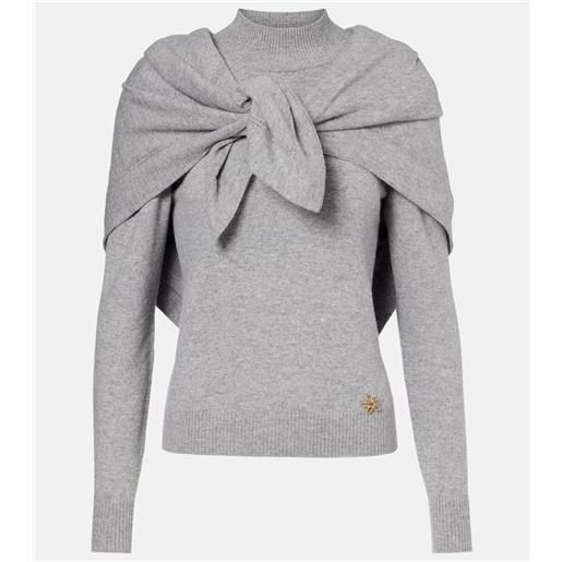 Oscar de la Renta pullover in cashmere con sciarpa
