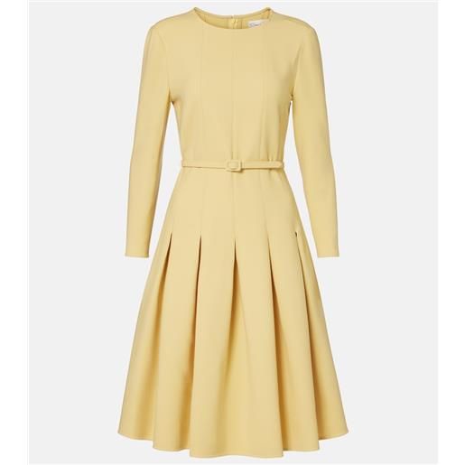 Oscar de la Renta abito midi in crêpe a pieghe