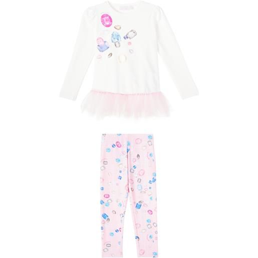 Monnalisa top e leggings in misto cotone