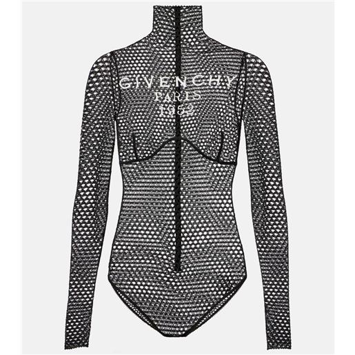 Givenchy body in mesh con logo
