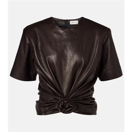 Magda Butrym t-shirt in pelle con nodo