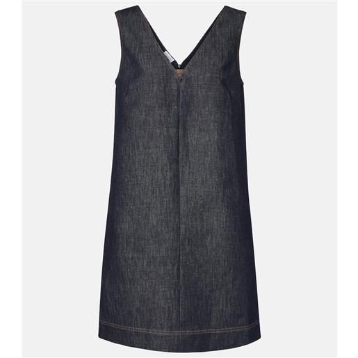 Brunello Cucinelli miniabito monili in twill di cotone
