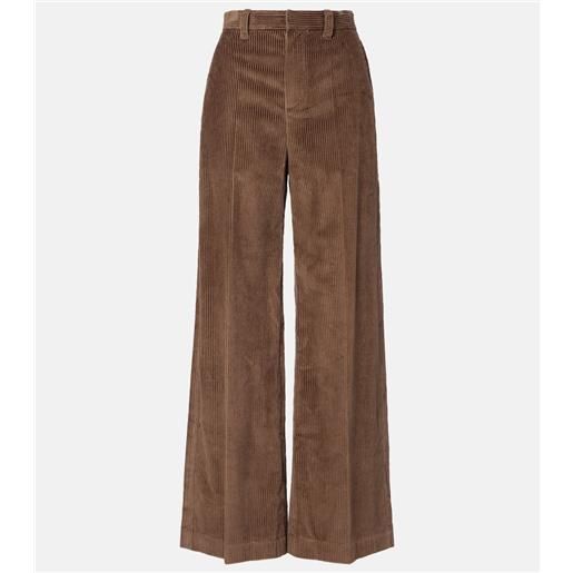 Pantaloni in Velluto a Coste da Donna - Vita Alta e Gamba Larga